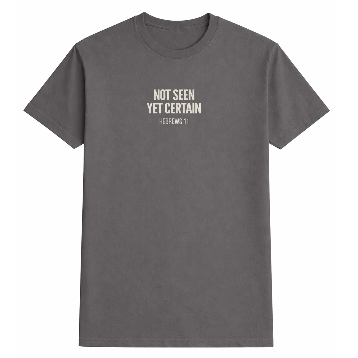 FAITH Classic Tee - Charcoal-Off-White Print